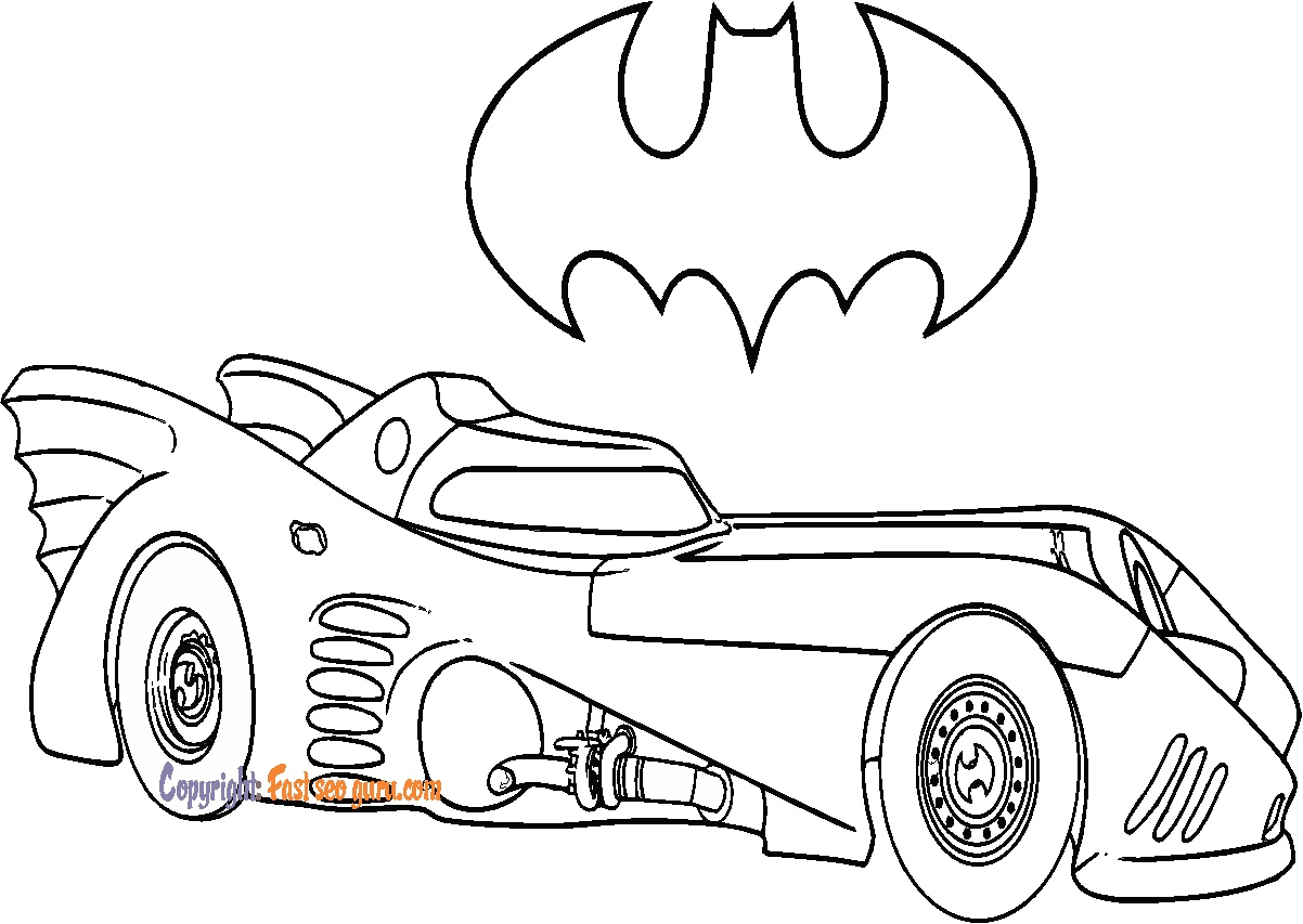 batman car coloring pages to print